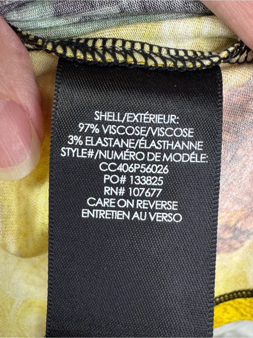 Alice + Olivia Black Long-Sleeve Crewneck Top with Multicolor Floral Print XS. - Picture 4 of 5